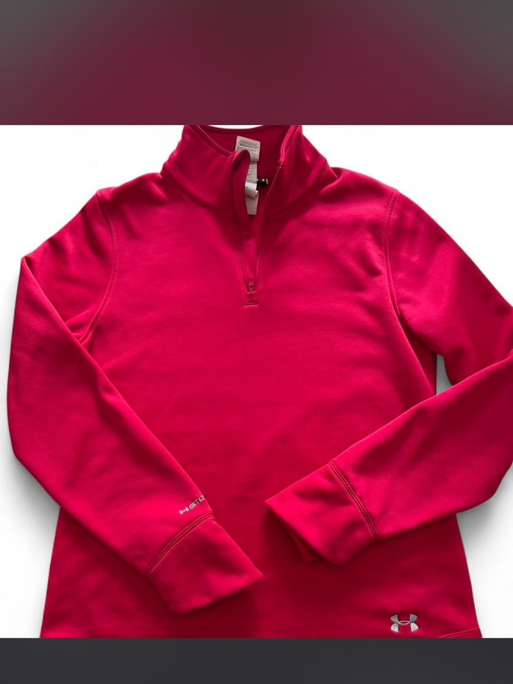 Under Armour Women's Red 1/4 Zip Pullover Sweater